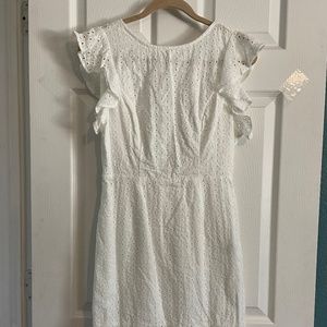 White cotton eyelet dress size medium